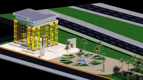 046 - Vista em Perspectiva do Largo e do Palácio Salomão