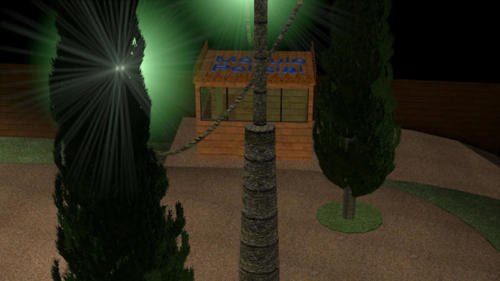 077 - Antigo Projeto da Praça de Israel - Vista de Parte da Heliocária entre Duas Árvores Ciprestes Italianos